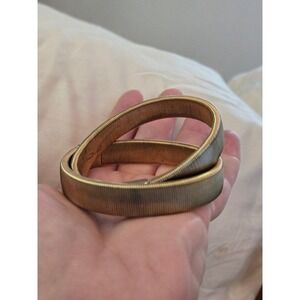 Pair of Goldtone Mesh Slinky Stretch Bangle Bracelet 1950s